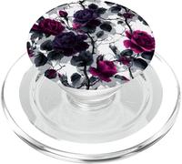 Dark Romance Goth Floral Gothic Red Rose Flower Black PopSockets PopGrip for MagSafe