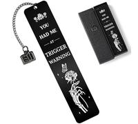Dark Romance Gothic Metal Bookmark: 1 Pcs Gothic Bookmark with Gift Box, Skeleton Rose Book Mark,Bookish Gifts for Woman Girls Book Lovers School Office Supplies