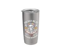 Dark Romance Had Me at Trigger Warning Skeleton Book Reader Stainless Steel Insulated Tumbler