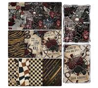 Dark Romance Insert Cards for Clear Case - 10PCS Gothic Aesthetic Back Inserts for 6.8 Inch Case Dark Romance Reader Cardstock E-Reader Clear Back Cover Accessories for Women Book Lover