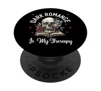 Dark Romance Is My Therapy Book Lover Merch Trigger Warning PopSockets Adhesive PopGrip