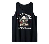 Dark Romance is My Therapy Book Lover Merch Trigger Warning Tank Top