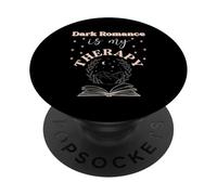 Dark Romance Is My Therapy Spicy Book Merch Trigger Warning PopSockets Adhesive PopGrip