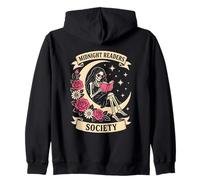 Dark Romance Midnight Readers Society Reading Skeleton Zip Hoodie