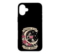 Dark Romance Read Books Be Kind Stay Weird Reading Skeleton Case for iPhone 16 Plus
