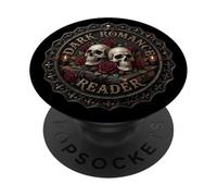Dark Romance Reader Gothic Skull Rose Bookish Book Lover PopSockets Adhesive PopGrip
