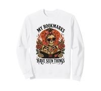 Dark Romance Reader Skeleton My Bookmarks Have Seen Things Sweatshirt
