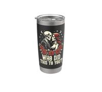 Dark Romance Reader Skeleton Who Did This to You Stainless Steel Insulated Tumbler