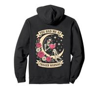 Dark Romance You Had Me At Trigger Warning Reading Skeleton Pullover Hoodie
