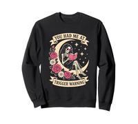 Dark Romance You Had Me At Trigger Warning Reading Skeleton Sweatshirt