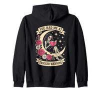 Dark Romance You Had Me At Trigger Warning Reading Skeleton Zip Hoodie