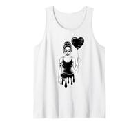 Dark Romantic Girl with Heart Balloon Street Style Tank Top