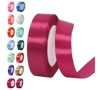 Dark Rose Red Satin Ribbon for Gift Crafting, Double Sided Polyester 20mm X 23m Gift Wrapping Ribbon Thick Ribbon for Cake Decoration, DIY Sewing Project, Party Balloon & Hair Bows Decoration
