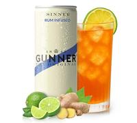 Dark Rum Infused Cocktail Cans Ready To Drink, Natural Ginger Bitters and Lime, 12 x 330ml Cans, Made in the UK
