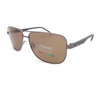 (Dark Ruthenium/ Blue) POLAROID Men's Square Polarized Sunglasses PLD2042
