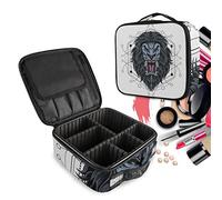 Dark Sacred Lion Art Make Up Bag Toiletry Case Zipper Makeup Cosmetic Bags Organizer Pouch for Free Compartment Women Girls
