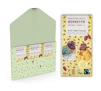 Dark Salted Caramel Crunchy caramel and sea salt in dark chocolate. 60% cocoa. Certified organic, Fairtrade, and net climate positive. Beautiful gifts for everyone. 6x 80g Full Size Bars.