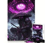 Dark Samurai with Purple Aura Jigsaw Puzzles for Adults 1000 Piece Mindful Game Clean Cut Happy Challenge Birthday Present (50x75cm)