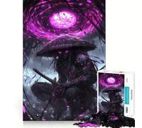 Dark Samurai with Purple Aura Jigsaw Puzzles for Adults 1000 Piece Mindful Game Clean Cut Happy Challenge Birthday Present (50x75cm)
