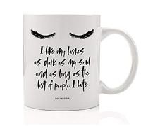 Dark Sarcasm Coffee Mug Gift Idea Adult Women Eye Lashes Dark as My Soul Black Humor Birthday Holiday All Occasion Present Sassy Wife Sister Mom Female Coworker 11oz Ceramic Tea Cup DM0555_2