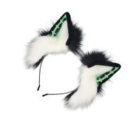 Dark Series 2000s Theme Wolf Ear Headpiece Soft Plush Hairhoop For Roleplay Event Music Festival Hair Band For Women Girl Punk Hair Accessory