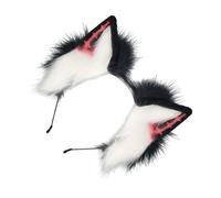 Dark Series 2000s Theme Wolf Ear Headpiece Soft Plush Hairhoop For Roleplay Event Music Festival Hair Band For Women Girl Punk Hair Accessory