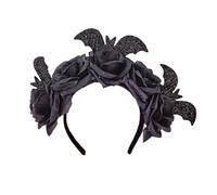 Dark Series Bat Flower Headband For Women Girl Day Of The Death Hairband Witch Costume Headwear Halloween Accessories Dark Series Headpiece