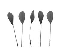 Dark Silver Stripped Coque Style Feathers x 5 - Fascinators, weddings - 6 inches approx by GC