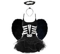Dark Skeleton Angel Costume I Love Fancy Dress Black XS