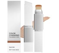 Dark Skin Colour Changing Foundation Stick,Korean White Foundation Stick,2 In 1 Fou-Ndation Sti-Ck With Brush Head,Founda-Tions Full Coverage With Makeup Brushes For Every Skin Types,Natural Finish