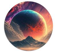 Dark Space And Planet Jigsaw Puzzles for Adults, 1000 Piece 1000 Piece Round Jigsaw Family Interactive Game, Brain Teaser Gift, Educational Toy (Size 67.5x67.5cm)