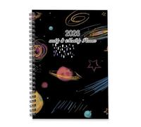 Dark Space and Stars 2026 Journal Diary A5 To Do List Notebook Daily Journal 2026 Ladies Diary for Business Week To View Monthly Year Planner with Dotted Line Note Page Slim