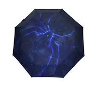 Dark Spider Net Umbrella Windproof Automatic Foldable Umbrells Auto Open Close for Men Women Kids