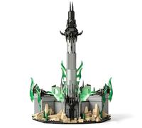 Dark Spire Castle Building Blocks Set, Gothic Tower Bricks Model Decor Gift | 1076PCS Medieval Fortress with Rocky Terrain Base & Transparent Green Flame Pieces, Collectible Display Decor for Adult Gifts