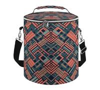Dark Striped Pattern Insulated Cooler Bag, Collapsible & Leakproof Lunch Bag, Large Capacity Cooler for Picnic Travel Camping