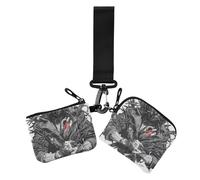 Dark Style Dangerous Cold Look Character Dagger Women's Wallets Card Cases Large Capacity Card Money Holder with Zipper Coin Pocket for Woman 2 Pcs, dark style dangerous cold look character dagger
