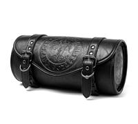 Dark Styles Motorcycle Front Tool Bag Punk Rock Inspired Vintage Look Strong PU Leather Multiple Pockets For Travel Adjustable Motorcycle Tool Compartment