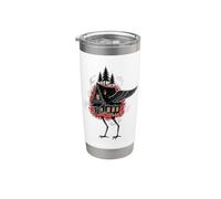Dark Surreal Burning House Bird Gothic Art Stainless Steel Insulated Tumbler