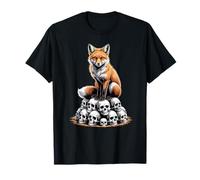 Dark Surreal Fox and Skulls Macabre Gothic Art T-Shirt