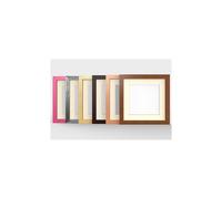 (Dark Teak Frame Ivory Mount, 8x8 Pic Size 6x6) MODERN SQUARE Photo Picture Frames with Ivory Mount 6 Colours Multi Sizes Dark Teak, Beech, Mahogany, Pine, Pewter, Pink