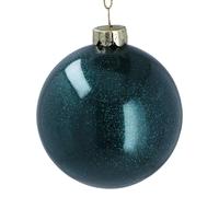 Dark Teal Glass Bauble with Sealed Glitter Finish, Green Bauble with Glitter Shimmer, Luxury Christmas Decoration, Stylish Christmas Tree Decoration, Glitterball Xmas Tree Ornament