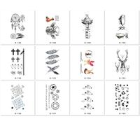 Dark-Themed Temporary Tattoos For Men And Women, Featuring Cute Animal Designs, Simple And Personalized Realistic Tattoo Stickers. 60 * 105mm A092