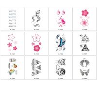 Dark-Themed Temporary Tattoos For Men And Women, Featuring Cute Animal Designs, Simple And Personalized Realistic Tattoo Stickers. 60 * 105mm A093