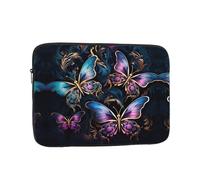 Dark Three Butterflies Printed Laptop Cover Portable Protective Case Suitable for Business Trips and Documents 10 inch