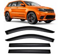 Dark Tinted Tape-On Side Window Vent Visor Deflectors Rain Guards Compatible with Jeep Grand Cherokee 2011 2012 2013 2014 2015 2016 2017 2018 2019 2020 2021