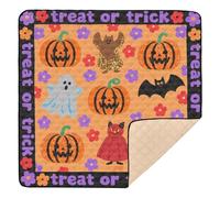 Dark-Toned Halloween Pumpkin Cute Foldable Baby Play Mat for Floor Non-Toxic Foldable Activity Gym Mat for Babies Infants Toddlers, 50'' x 50''con Musica para Bebes
