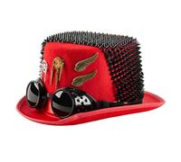 Dark Top Hat Decorative Dark Goggles With Gear Rivets Industrial Age Themed Cosplay Costume Accessories Gothic Steampunk Hat With Goggles