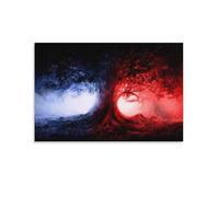 Dark Tree with Angel And Demon, Gothic Art Canvas Poster, Home Wall Decor for Living Room Bedroom Office, Abstract Fantasy Painting Print UnFrame-20x30inch(50x75cm)