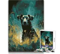 Dark Turquoise Dog 1000 Piece Jigsaws for Teenagers Logical Thinking Development Game Great Gift for Meaningful Moments Size 38x52cm