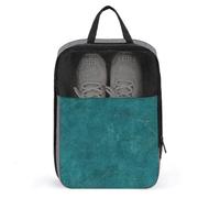 Dark Turquoise Stained Scratched Marble Shoe Bag for Travel Daily Use Anti-dust Storage Carrier Golf Shoe Pouch